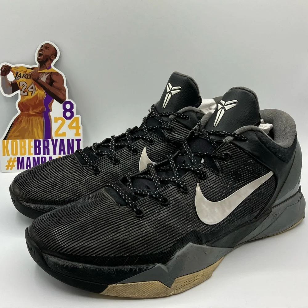 Nike Kobe Bryant 7 VII Zoom Black Wolf Grey Mamba Men’s Shoes Size 13 - Picture 1 of 16